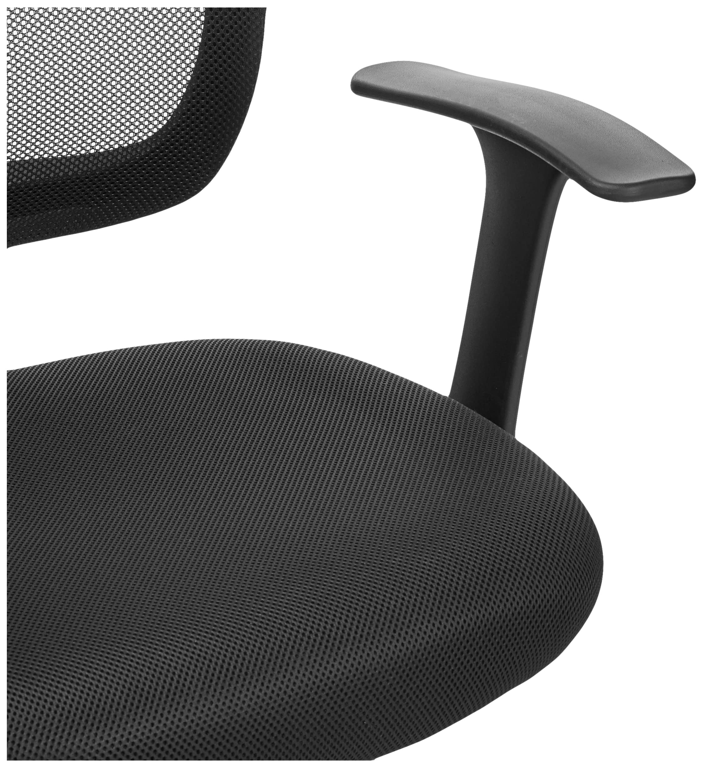 Breathable Mesh Mid-Back Office Desk Chair with Armrests, Lumbar Support, 360-Degree Swivel, Adjustable-Height, Black