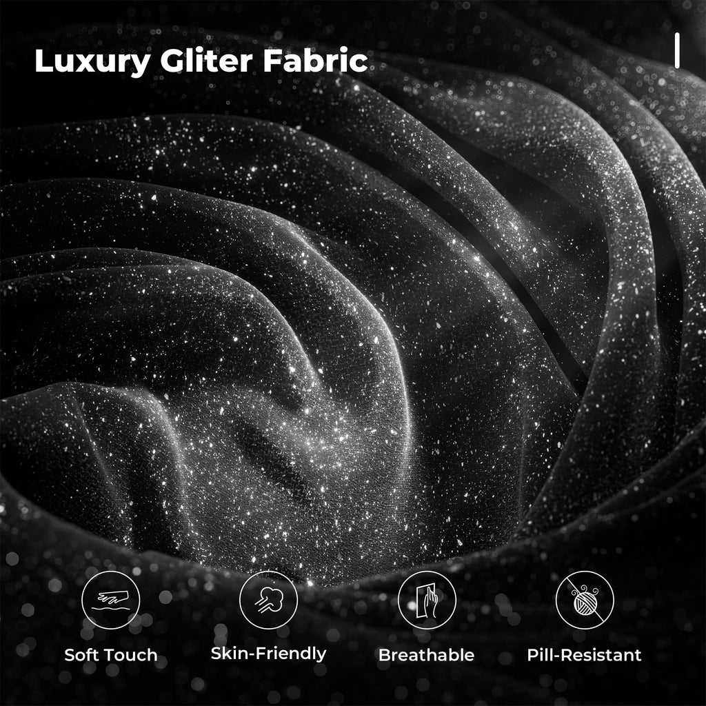 Big and Tall Office Chair, Flip Armrests for Pets & Cross Legged Sitting, Executive Ergonomic Computer Gaming Chair with Foot Rest, Gliter Fabric Wide Seat Reclining Desk Chair