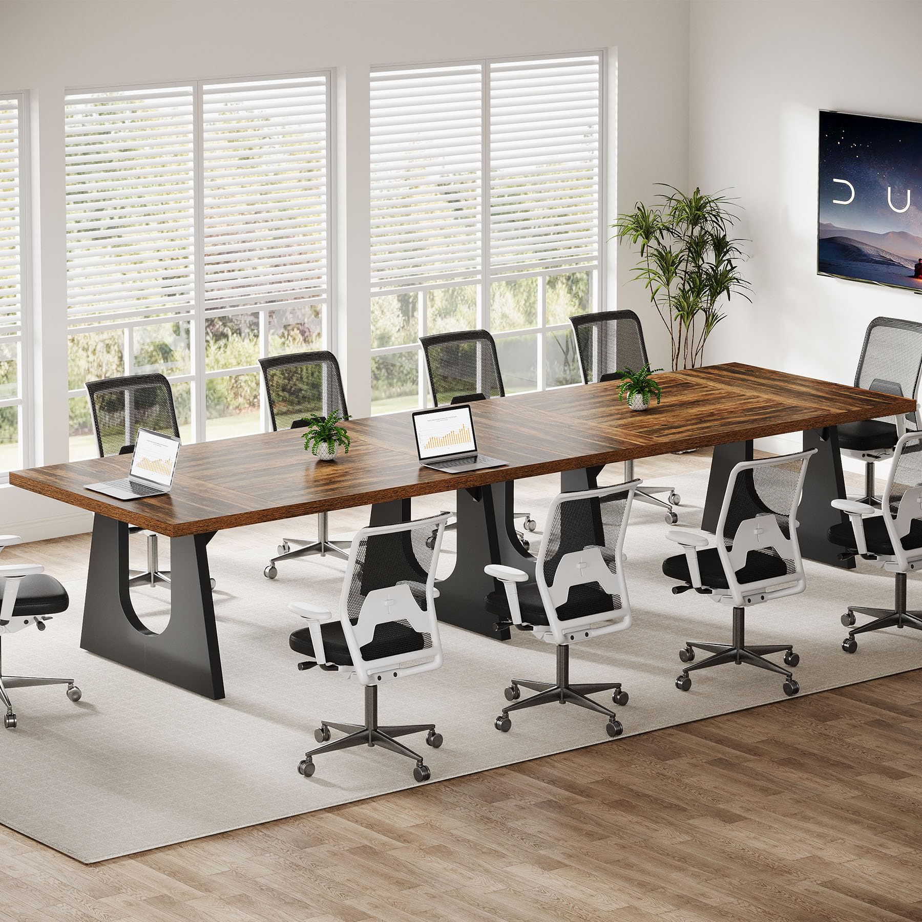 70.86" Rectangular Conference Table for 6-8 (Dark Brown)