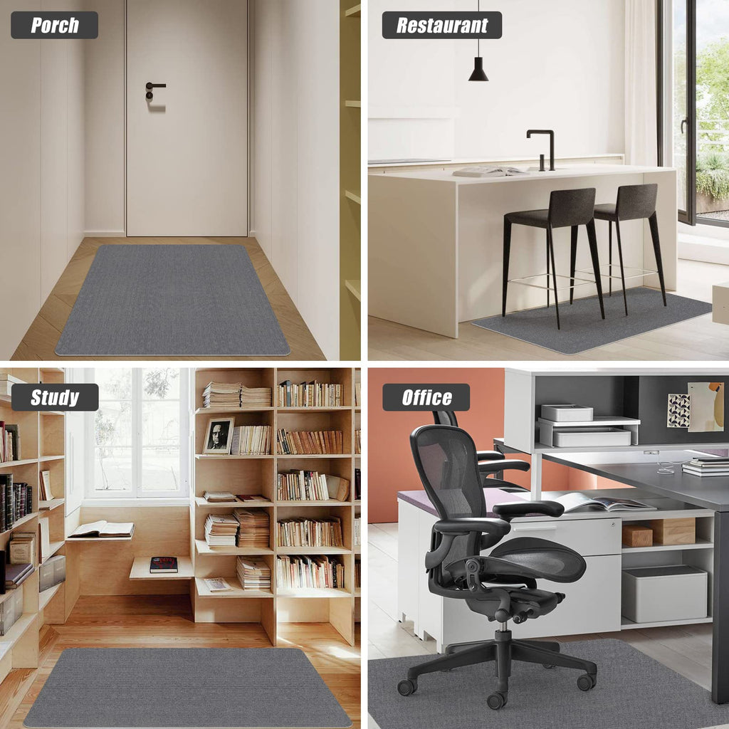 Office Chair Mat for Hardwood Floor,Office Computer Gaming Chair Mat for Tile Floor,Large Floor Protector Rug,Anti-Slip,Easy to Clean,Grey(48"x36")