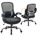 Big and Tall 400lbs Heavy Duty Office Chair, 5" Thickened Seat Ergonomic Desk Chair with Adjustable Armrests, Home Office Computer Chairs for Long Hours Mesh Executive Chair(Black)