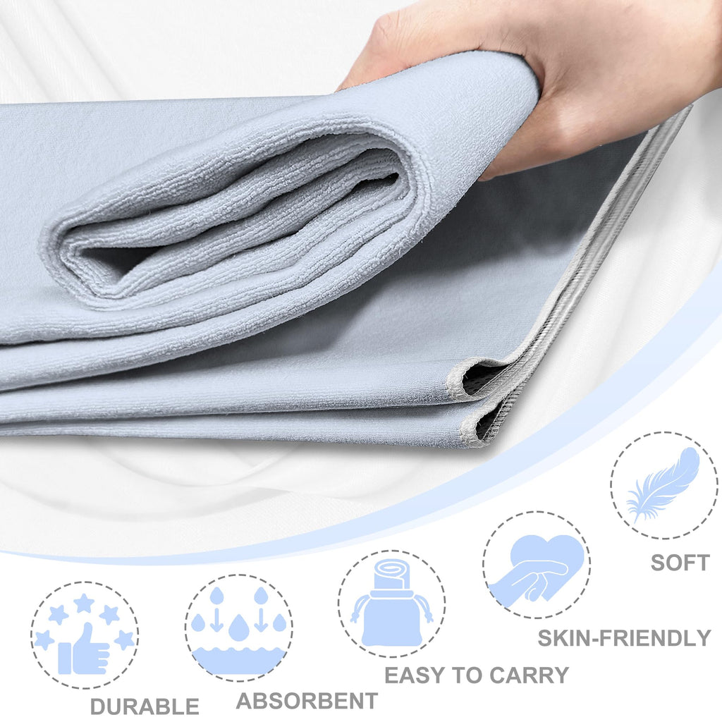 Yoga Towel,Ultra-Absorbent Yoga Mat Towel for Hot Yoga Towel Non Slip,Featuring Ultra-Stylish Prints,Ideal for Workouts,Hot Yoga, Bikram,Pilates Equipment,72 x 27 in,Grey