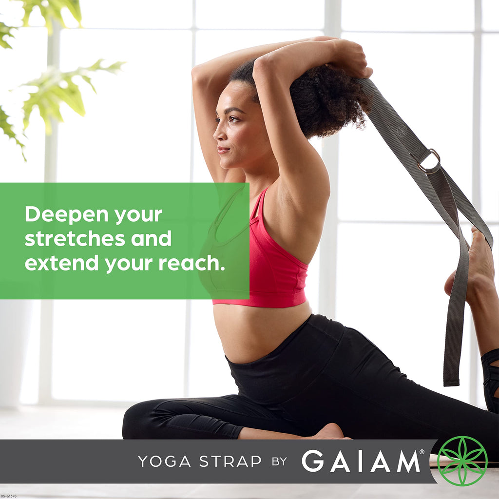 Yoga Strap, 8 ft with Adjustable D-Ring Buckle
