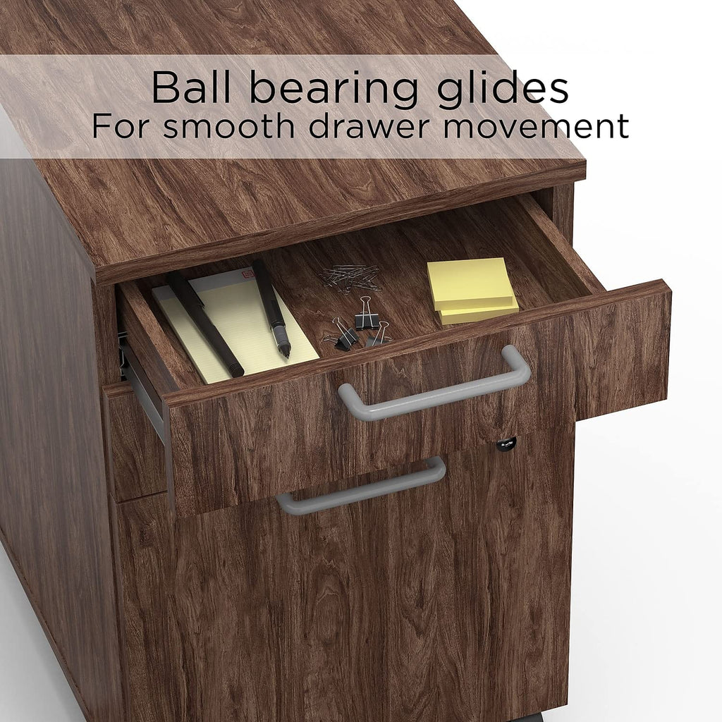 ( 2 pack) Mobile Pedestal File Cabinet with Wheels, 3-Drawer, Letter/Legal Compatible, Espresso