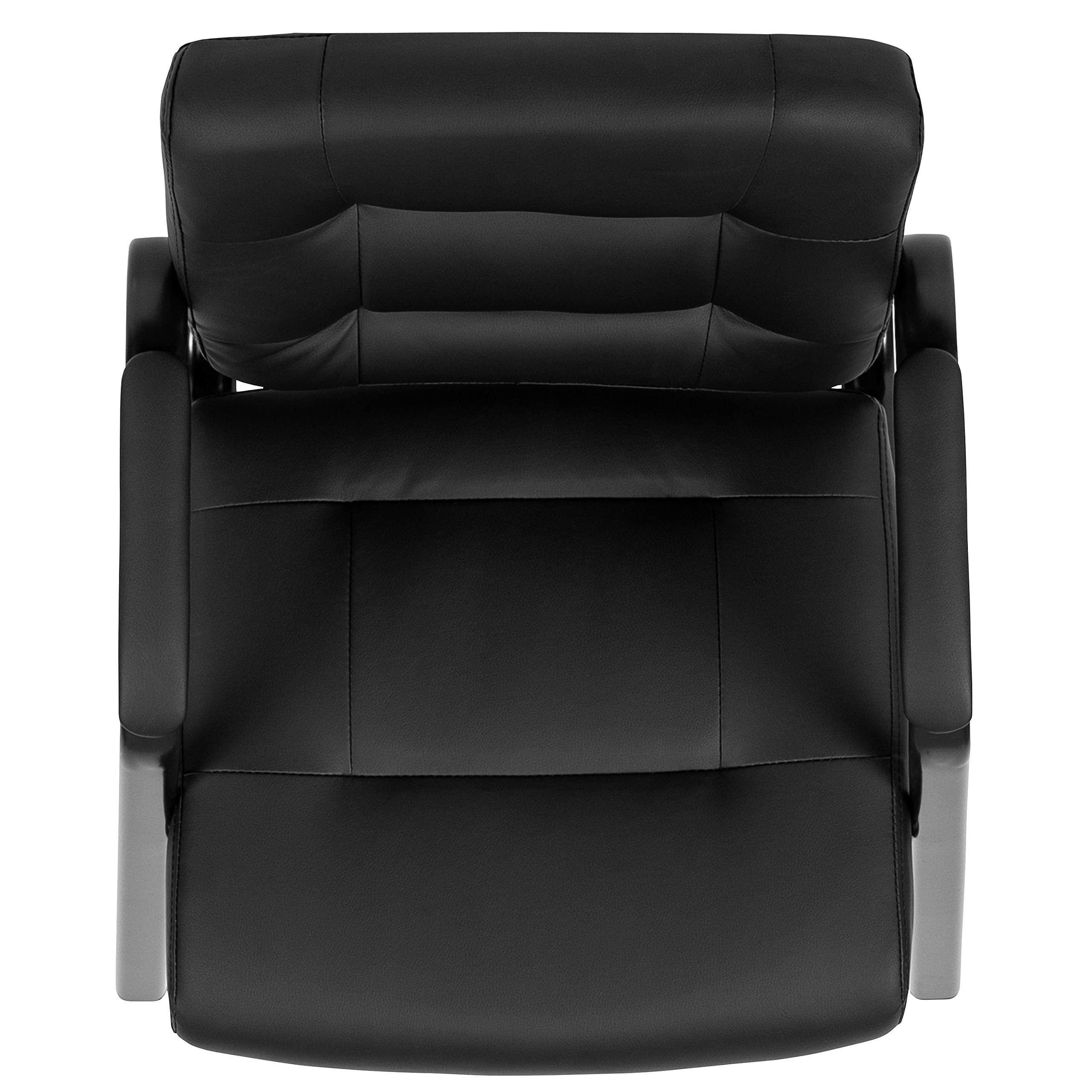 LeatherSoft Executive Reception Chair, Modern Tufted Lounge Chair for Living Room or Office, Black