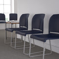 Set of 5, Hercules Series Contoured Stacking Chairs for Waiting Rooms and Offices, Ergonomic Lobby Chairs with Curved Back, Navy