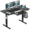 55 x 28 Inches Electric Height Adjustable Standing Desk with Drawer and Memory Preset, Black