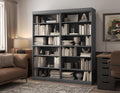 100% Solid Brazilian Pine Wood 12-Shelf Bookcase, Adjustable Shelves, 64" Wide, 71.5" Tall