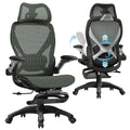 X100 Ergonomic Mesh Office Chair with Footrest, Big and Tall Hone Desk Chair with 5D Flip-Up Arms, Adjustable 3D Lumbar Support,Gaming & Executive Computer Chairs for Long Hours (Dusty Sage)