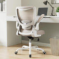 Office Chair, Ergonomic Desk Chair with Adjustable Lumbar Support and Flip up Armrest, Breathable Mesh Computer Chair for Home Office, Khaki