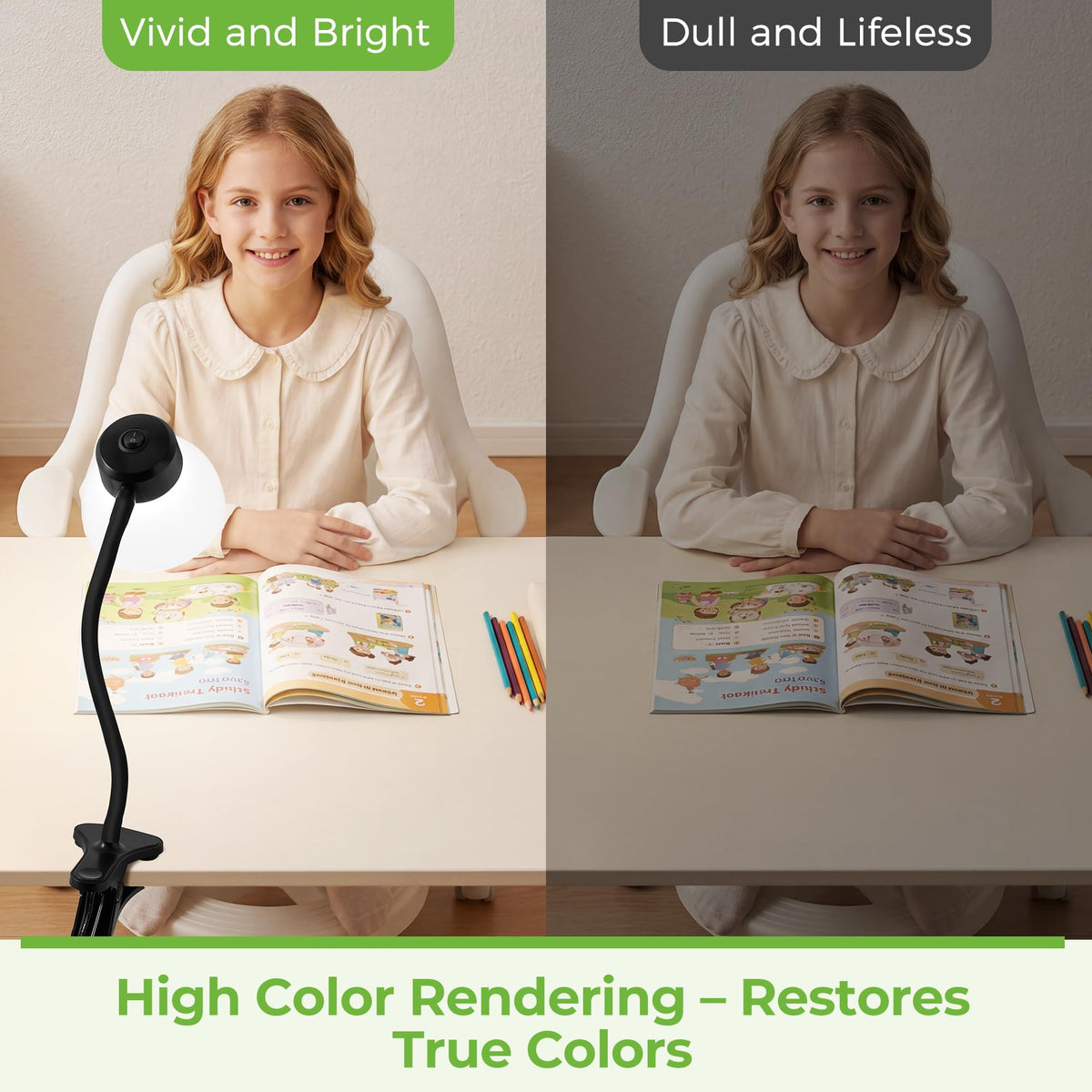 Desk Lamps for Home Office,Small LED Reading Lamp,5000K Eye-Care Desk Light