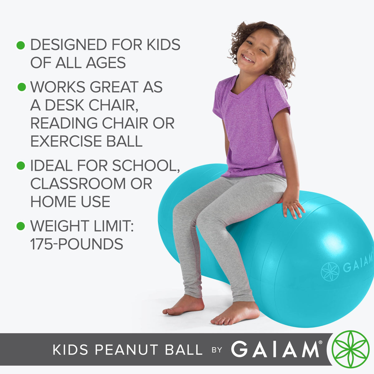 Kids Peanut Ball Chair, Flexible Seating for Classroom (Blue)