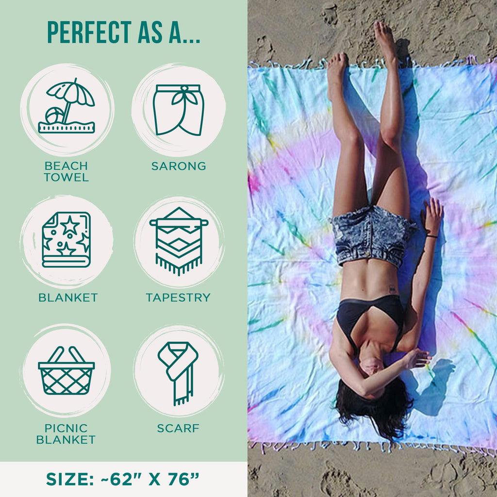 Turkish Yoga Beach Towel - Quick Drying & Sand Resistant, Extra Large