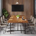 6FT Conference Table, Rustic Rectangle 70.8" W x 35.4" D Meeting Table, Modern Seminar Table Boardroom Desk for Office Meeting Conference Room (6ft, Rustic)