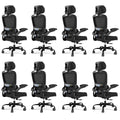 Office Chair Ergonomic Desk Chair, 330 LBS Home Mesh Office Desk Chairs with Wheels, Comfortable Gaming Chairs Black Pack of 8