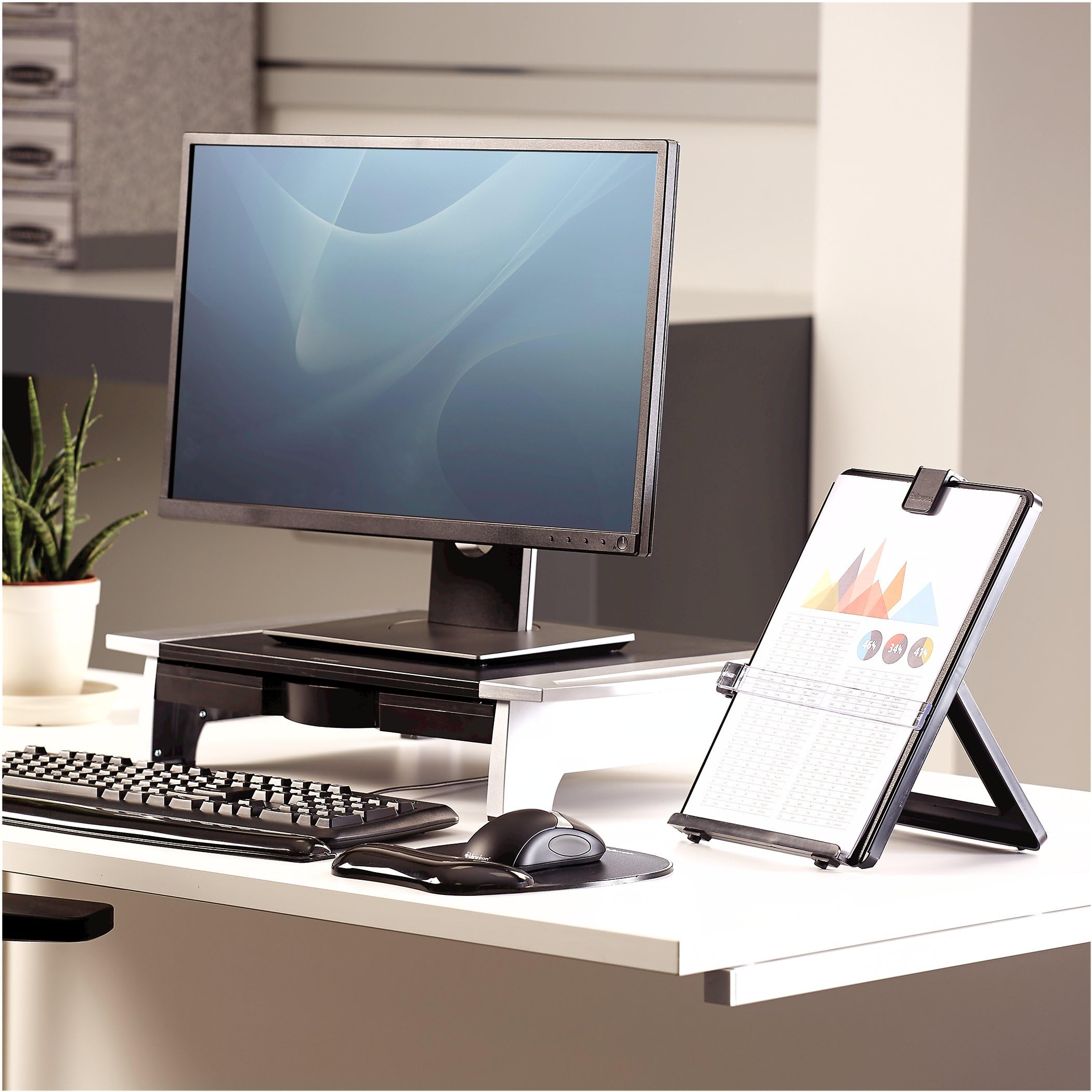 Letter Sized Non-Magnetic Copyholder, Black (21106), 7.38 x 10.13 x 11.25 inches