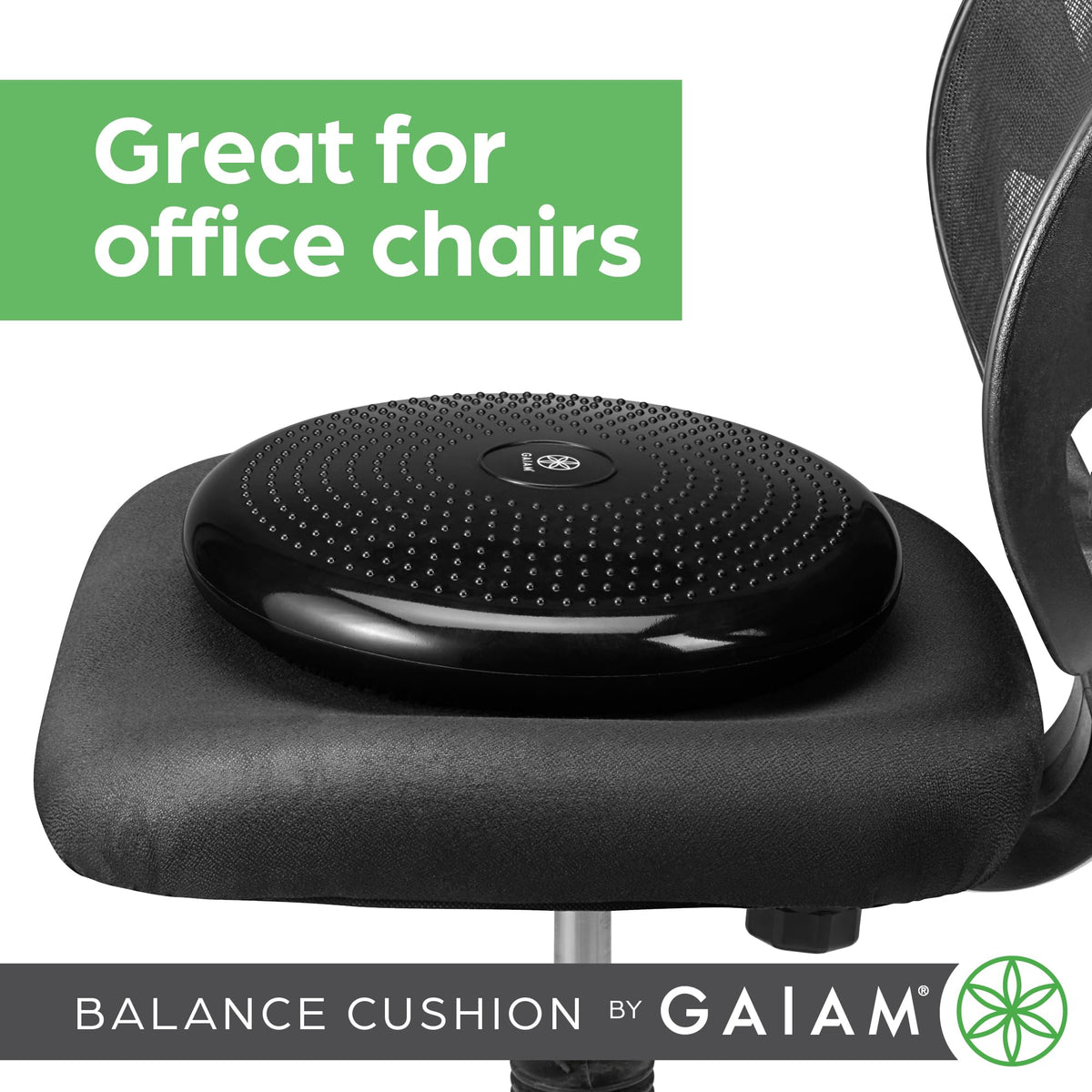 Balance Disc Inflatable Cushion, Core & Stability Trainer (Black)