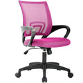 Ergonomic Office Chair | Mid-Back Swivel Desk Chair | Breathable Backrest & Lumbar Support | Adjustable Height | Sponge Seat | Rolling Wheels | Pink | for Adults & Women