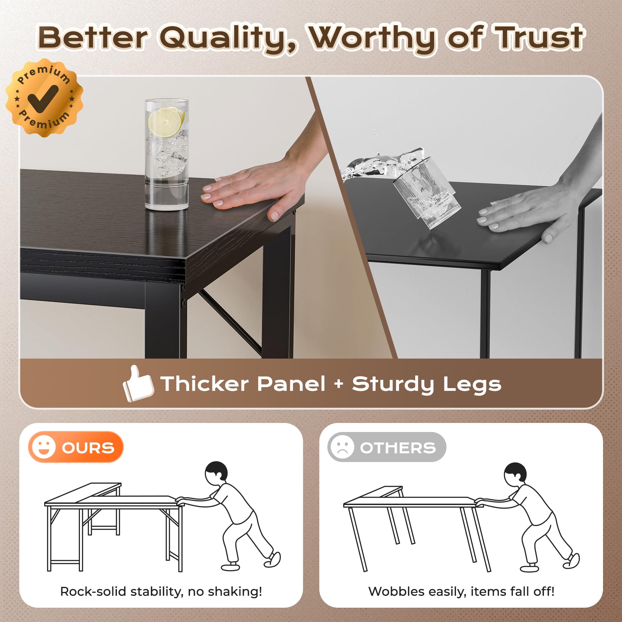 63 Inch L Shaped Desk with Power Outlets and USB-C Port, Reversible Computer Desk, Larger Office Corner Gaming Desk, 0.95 Inch Thicker Desktop, Metal Frame, for Home Office, Study, Black