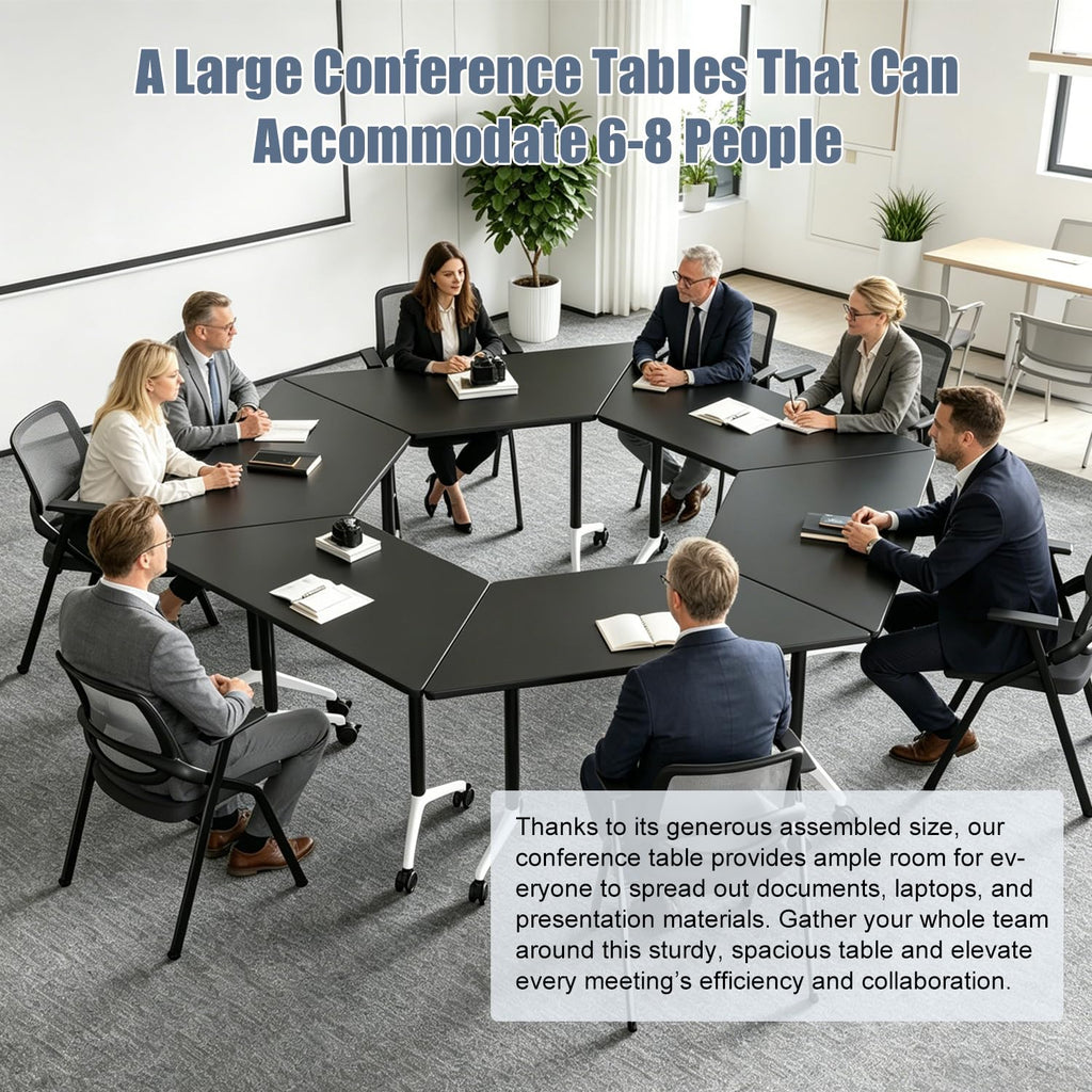 Folding Conference Table, 8 Pack Modern Flip Top Mobile Training Tables