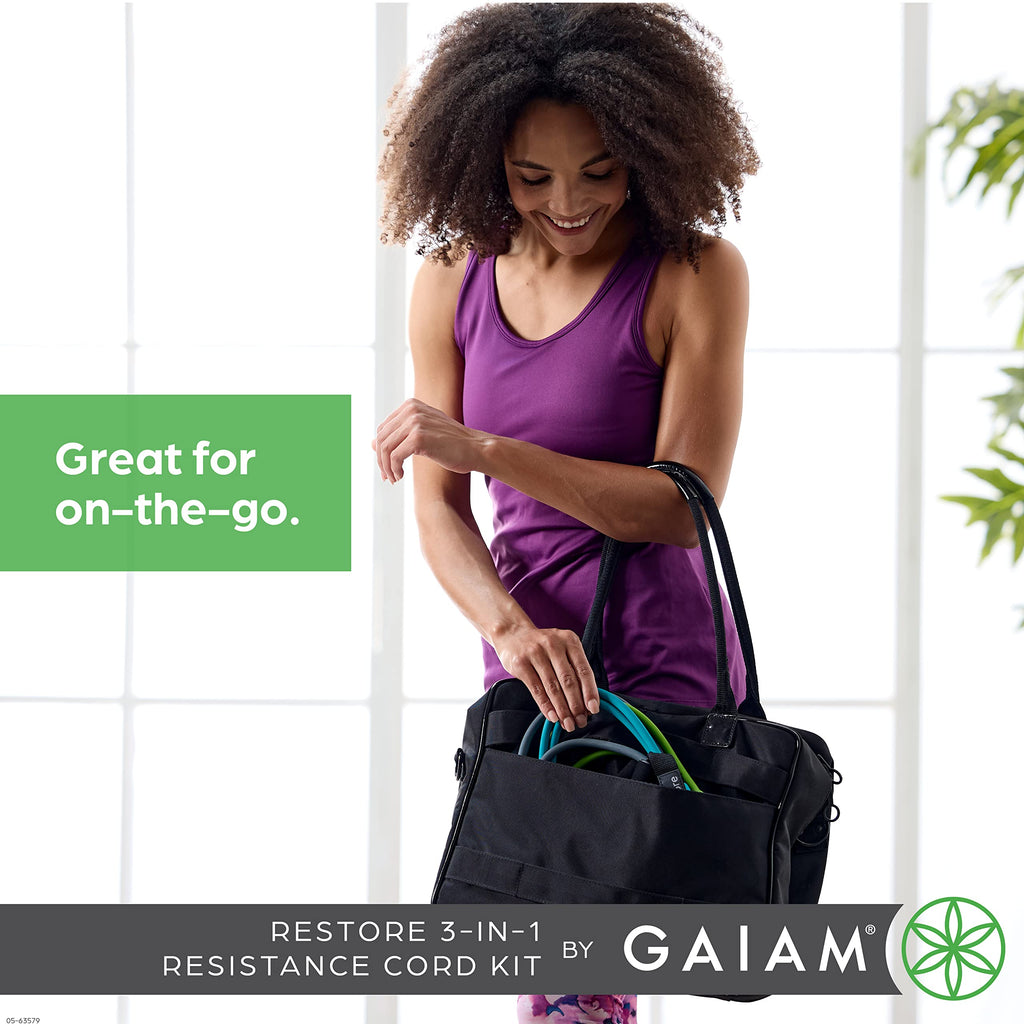3-in-1 Resistance Band Kit with Comfort-Grip Handles and Interchangeable Strength Bands for High Intensity Training
