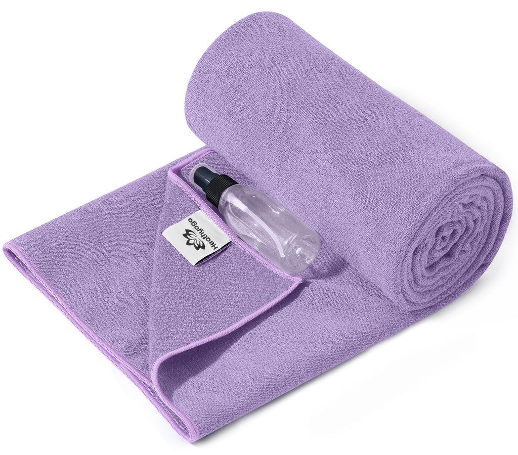 Yoga Mat Towel Non Slip for Hot Yoga Towel with Silicone Grip & Free Spray Bottle, 72"X26" Extra Large Microfiber Yoga Towel for Bikram, Pilates, Fitness