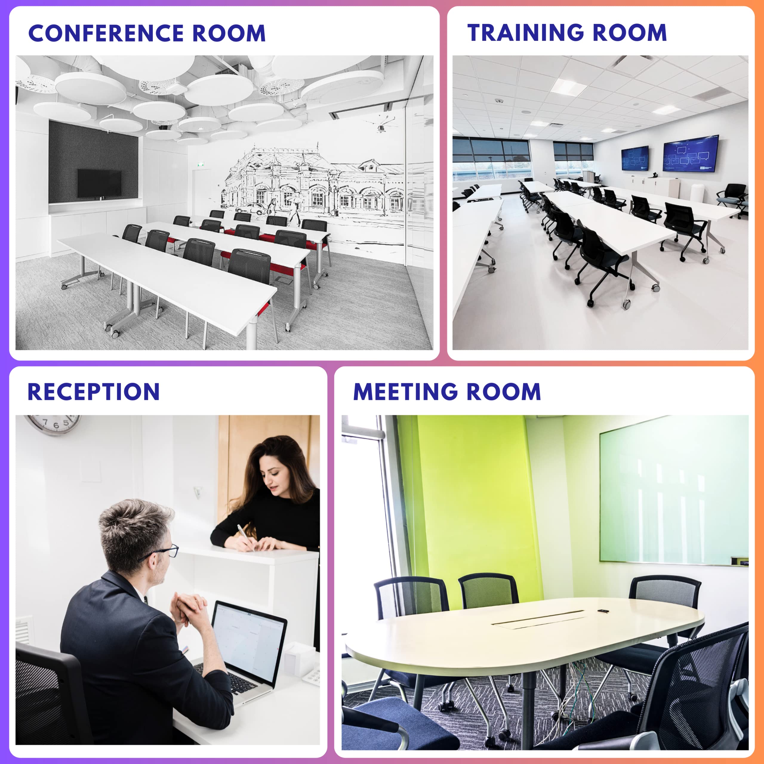 2 Pack Stackable & Foldable Conference Room Chairs with Lumbar Support, Armrest - Ergonomic Mesh Bouncing Back for Office Meeting, Conference, Reception and Training Room Chair
