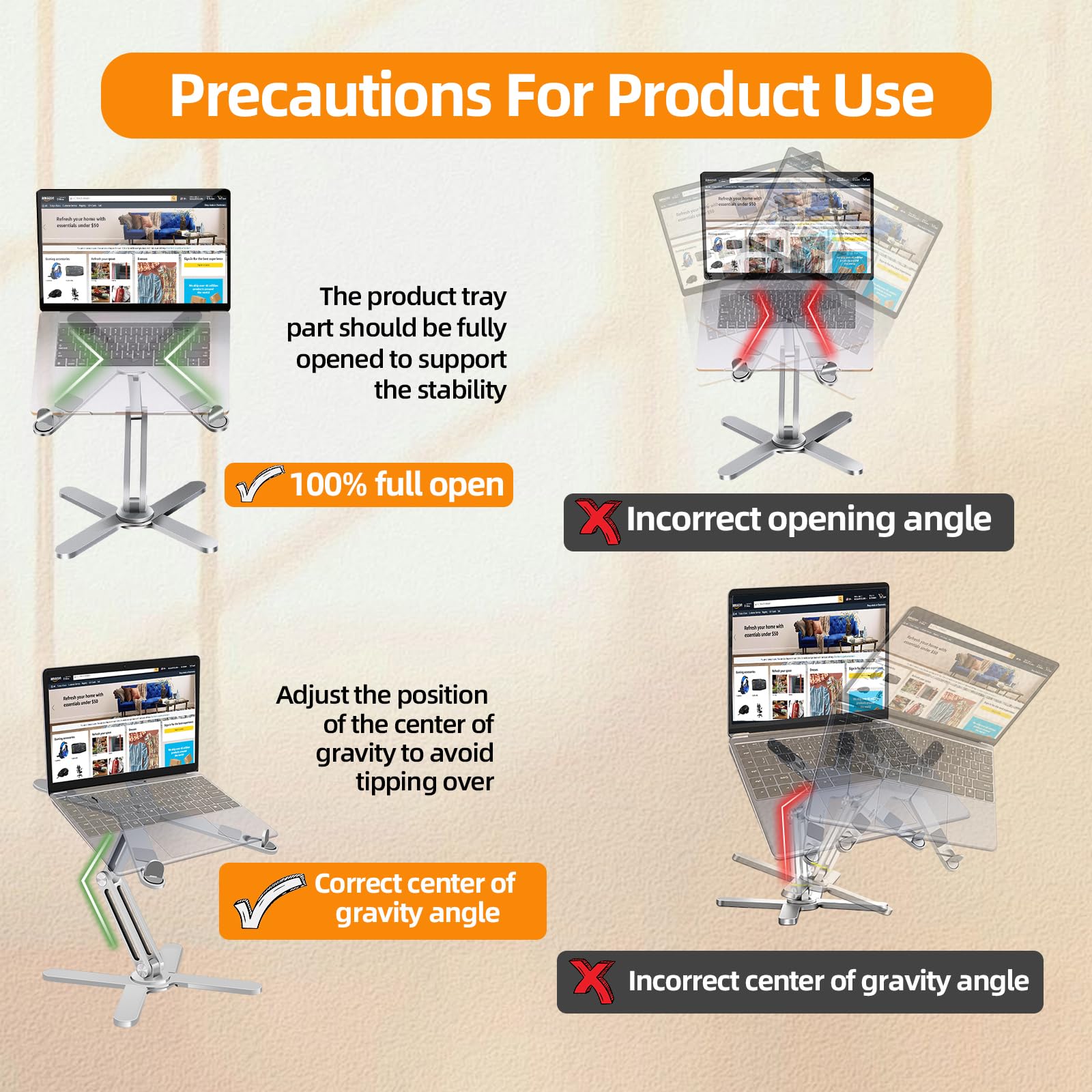 Rotating Laptop Stand, Adjustable Height & Angle, Ergonomic Metal Riser for Desk Collaborative Work, Fully Foldable for Easy Storage, Fits All MacBook & Laptops up to 16 inches, Silver