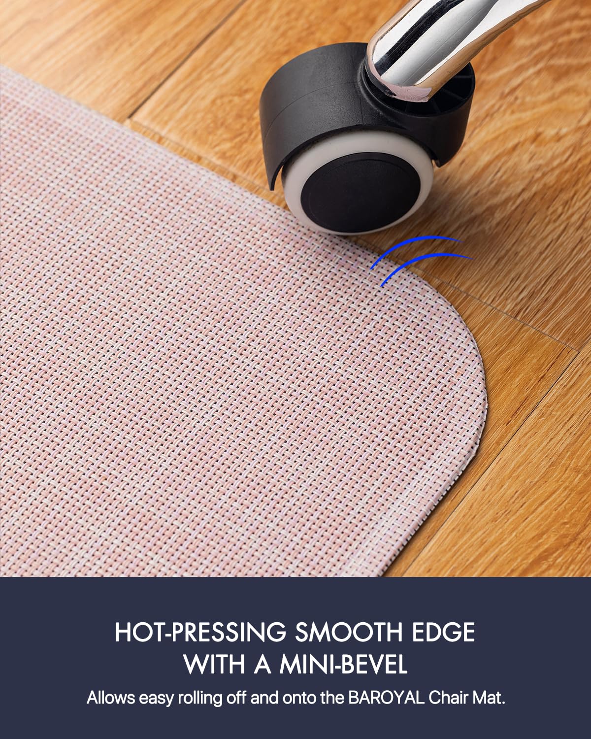 Office Chair Mat for Hardwood Floor Under Desk Computer Rolling Chair Mat for Wood/Tile Floor Non-Slip Heavy Duty Desk Rug PVC Plastic Hard Floor Protector 36" x 48"(Blush)