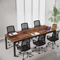 6.5 FT Conference Room Table, 78.74" W x 27.56" D Large Office Conference Table, Modern Seminar Meeting Table Desk for Boardroom, Meeting Room (1, Rustic Brown)