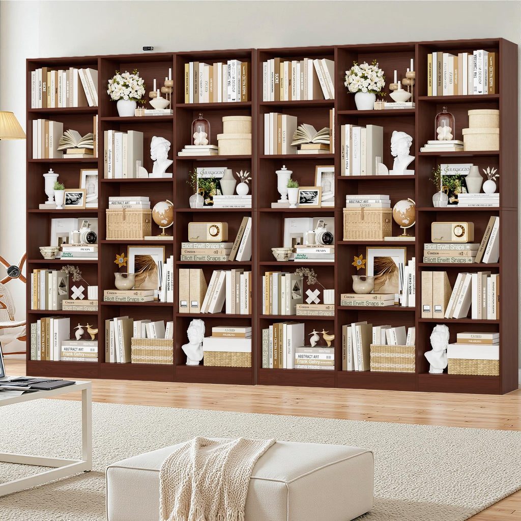 Triple Wide Bookshelf, Large Bookshelf with 17 Display Shelves