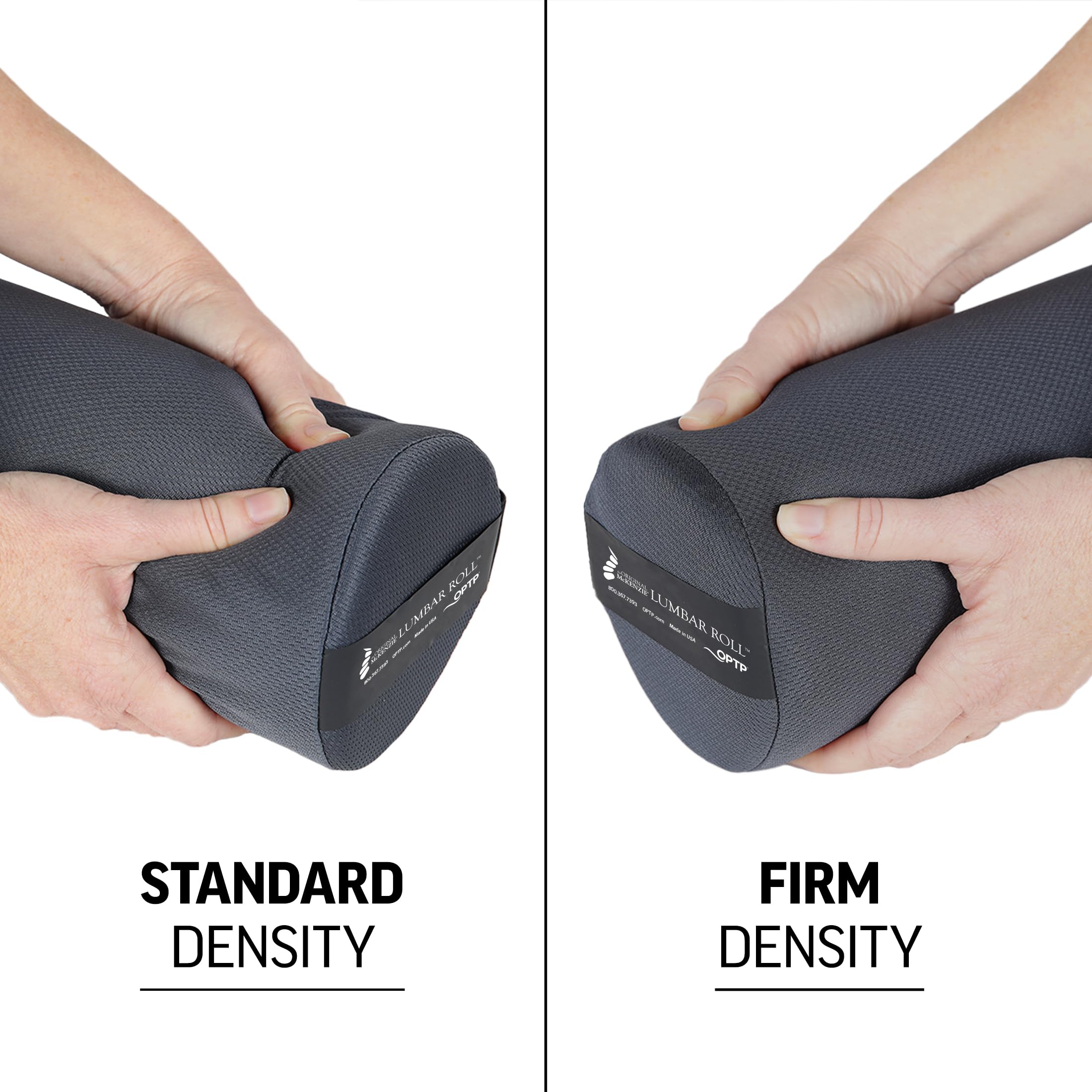 The Original McKenzie Lumbar Roll – USA-Made Low Back Lumbar Support for Office Chair & Car Seat Back Support Cushion. The Preferred Lumbar Pillow by Physical Therapists - Firm Density
