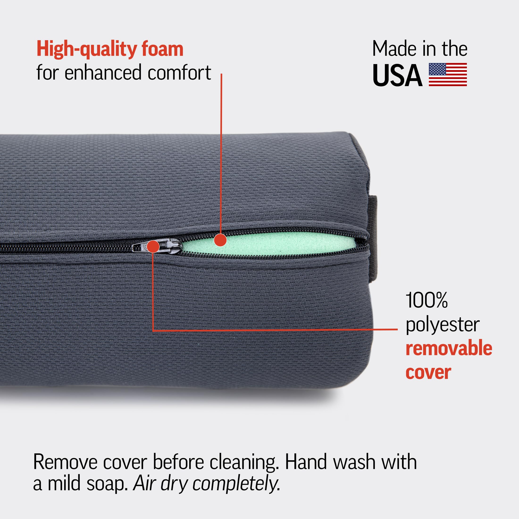 The Original McKenzie Lumbar Roll – USA-Made Low Back Lumbar Support for Office Chair & Car Seat Back Support Cushion. The Preferred Lumbar Pillow by Physical Therapists - Standard Density
