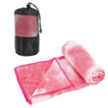 Yoga Towels, Non Slip Hot Yoga Mat Towel with Grip Dots,Super-Absorbent Soft Microfiber Yoga Blanket for Pilates, Fitness and Workout 72inch x 24inch (Pink+White)