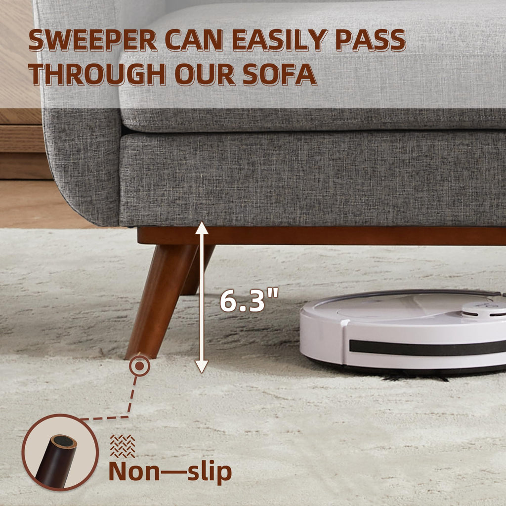 65.2" W Loveseat Sofa, Solid & Easy to Install Small Couch for Bedroom Office Apartment, Grey