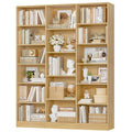 Triple Wide Bookshelf, Large Bookshelf with 17 Display Shelves