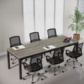 6.5 FT Conference Room Table, 78.74" W x 27.56" D Large Office Conference Table, Modern Seminar Meeting Table Desk for Boardroom, Meeting Room (1, Gray and Black)