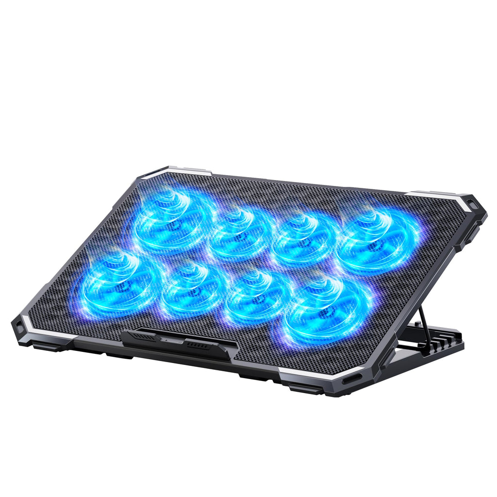 Laptop Cooling Pad with 8 Cooling Fans, Cooling Pad for Laptop Fan 13-15.6 Inch, Laptop Cooler Stand with 6 Height Adjustable, Notebook Cooler Pad with Two USB Port [2025 Version]