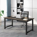 63” Executive Desk, Large Office Computer Desk with Thicken Frame, Modern Simple Workstation Business Furniture for Home Office, Vintage Grey/Black