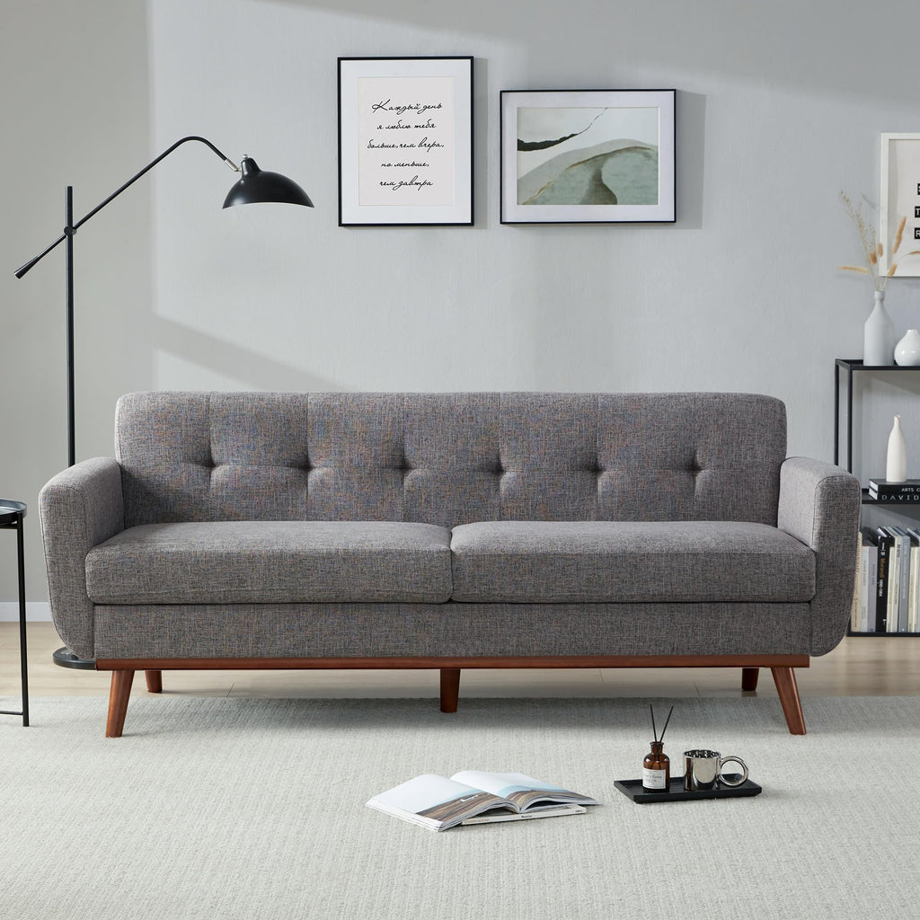 77.2" W Loveseat Sofa, Solid & Easy to Install Small Couch for Bedroom, Office, Apartment, Gray