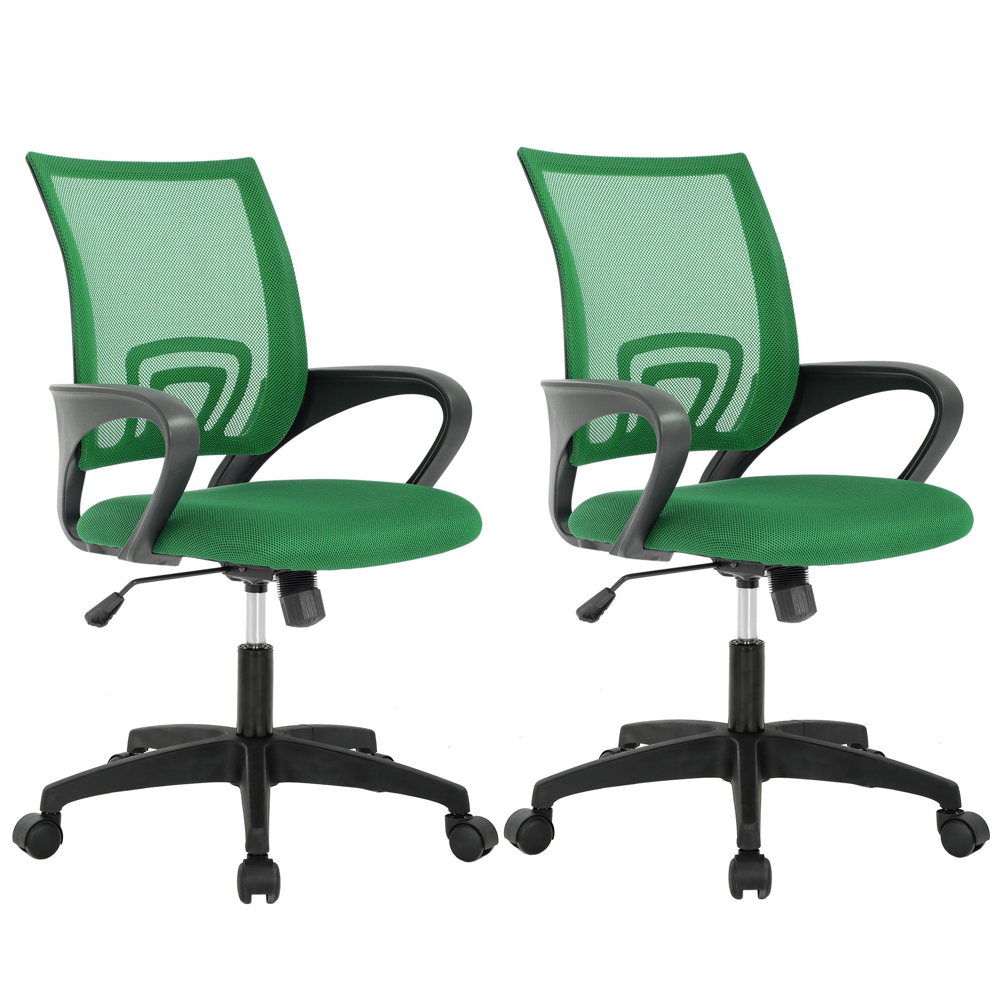 Home Office Chair Ergonomic Desk Chair Mesh Computer Chair with Lumbar Support Armrest Executive Rolling Swivel Adjustable Mid Back Task Chair,Green