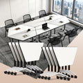 Folding Conference Table, 2 Pack Modern Flip Top Mobile Training Tables