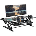 48 inch Height Adjustable Large Stand Up Desk Converter, V Series, Quick Sit to Stand Tabletop Dual Monitor Riser Workstation, Black