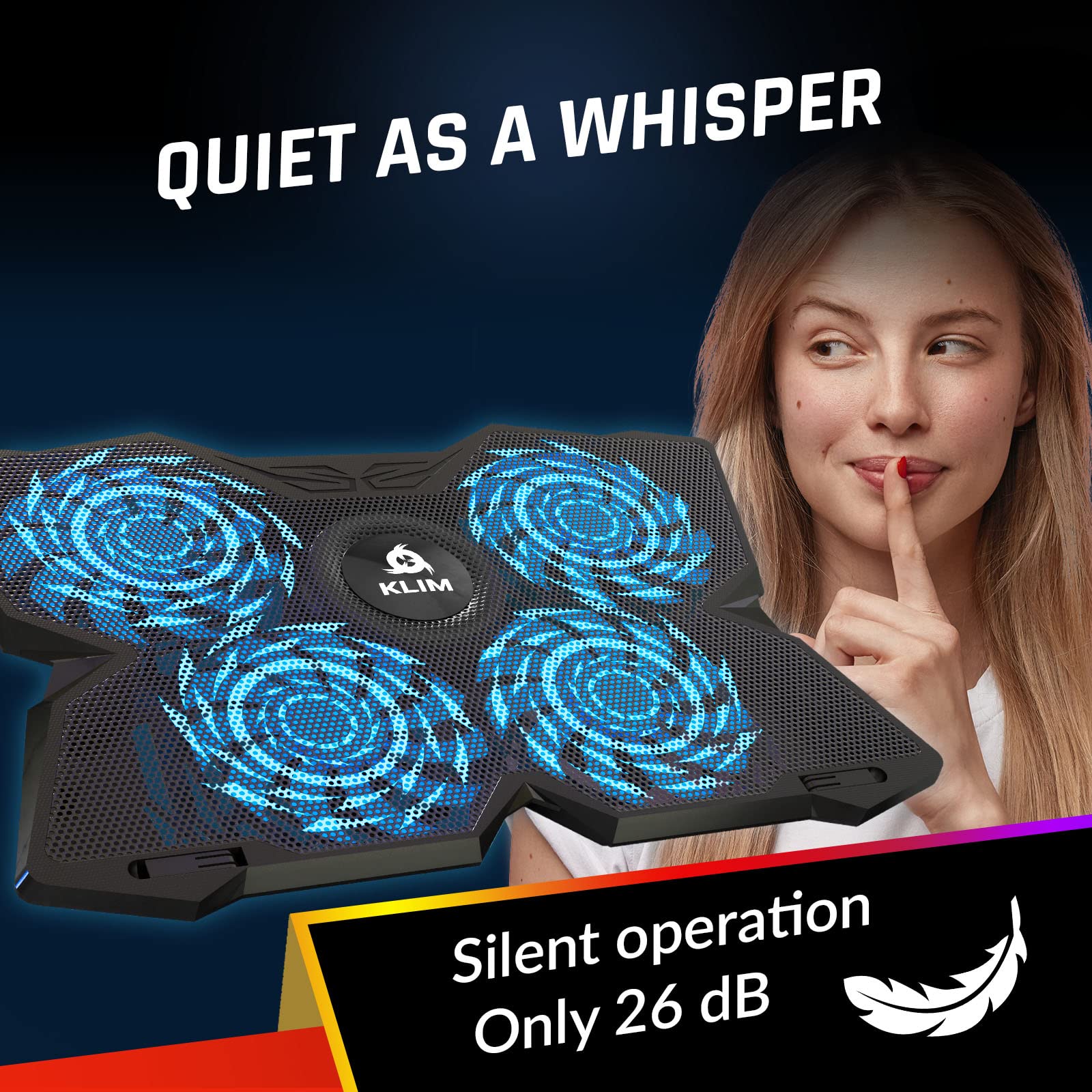 Laptop Cooling Pad - More Than 500,000 Units Sold - New Version - Powerful Rapid Action Laptop Cooler - Laptop Stand with 4 Cooling Fans - 2 USB Ports - PC Mac PS5 PS4 Xbox One - Diamond