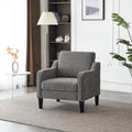 Mid Century Modern Accent Chair - Soft Chenille Upholstered Comfy Armchair for Living Room, Bedroom, Home Office, Apartment, Studio (Light Grey)