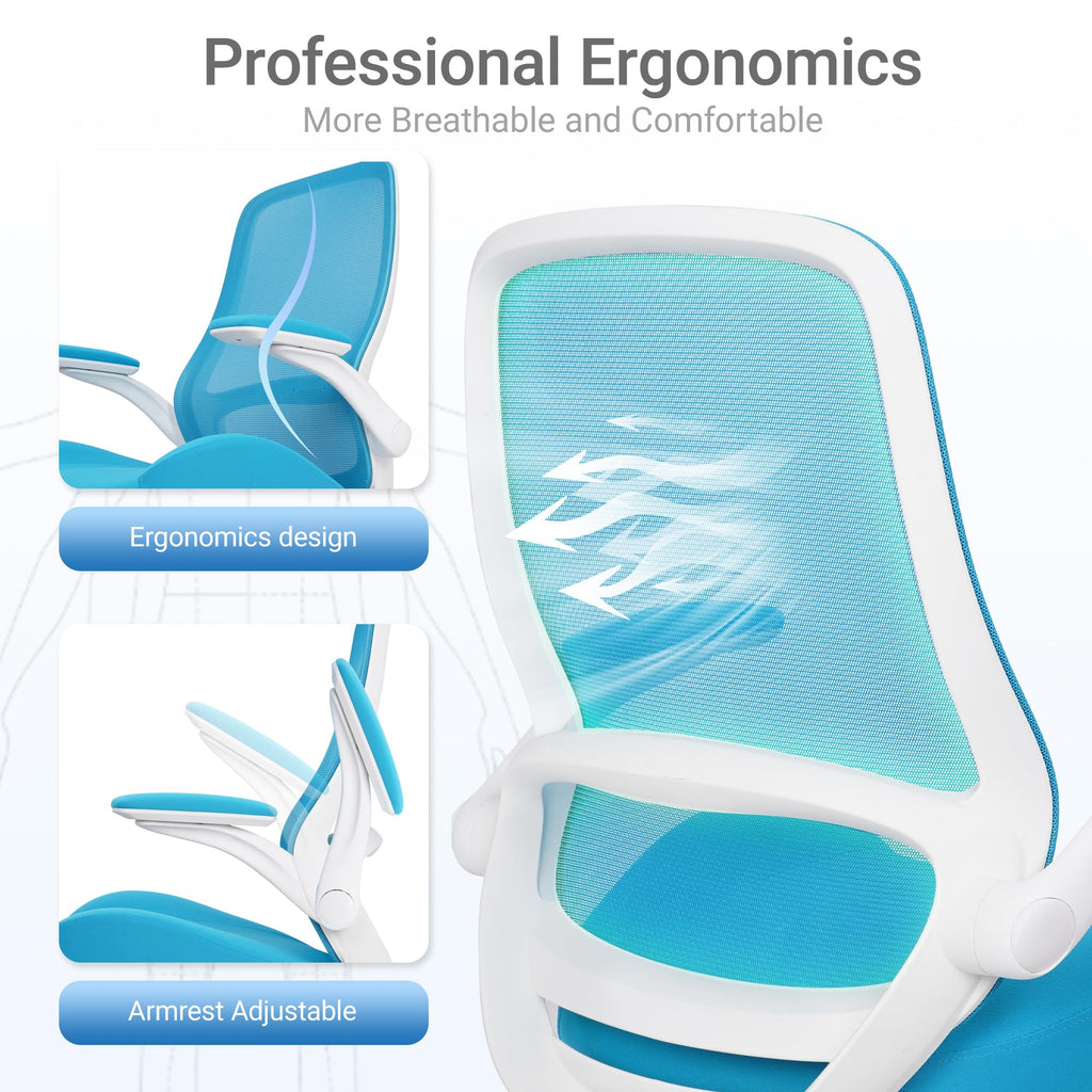 Drafting Chair Tall Office Chair with Flip-Up Armrests Ergonomic Computer Chair