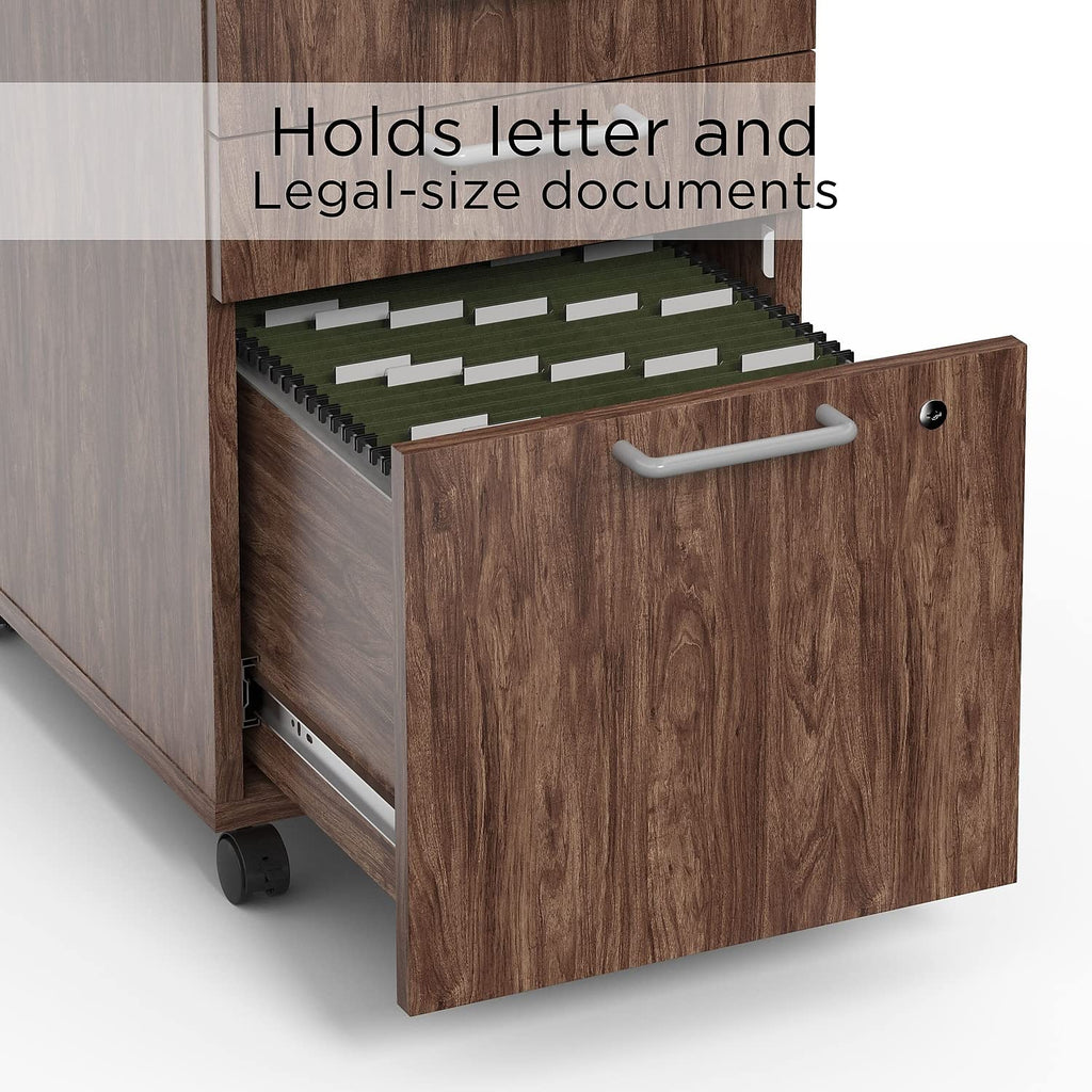 ( 2 pack) Mobile Pedestal File Cabinet with Wheels, 3-Drawer, Letter/Legal Compatible, Espresso
