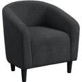 Accent Barrel Chair, Boucle Fabric Club Chair, Furry Sherpa Elegant Armchair with Cozy Soft Padded, Suitable for Living Room Bedroom Reception Room Office, Dark Gray