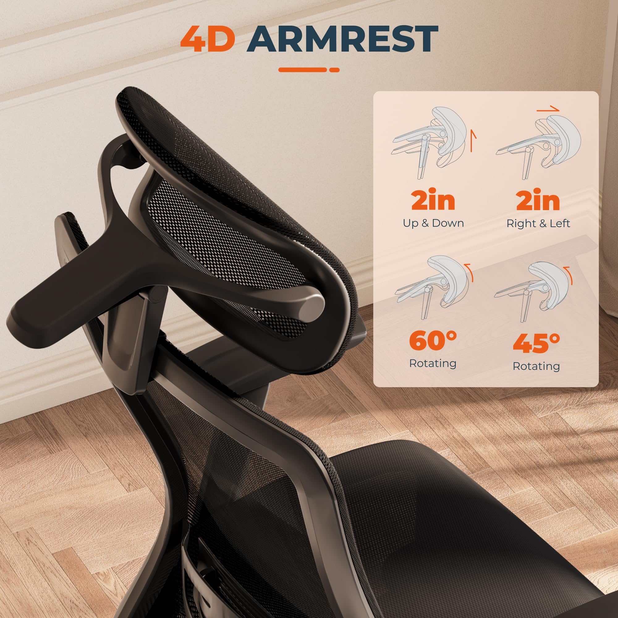FitStand ErgoChair Pro Big and Tall Office Chair, Swivel Computer Chair, Home Office Desk Chairs， with Lumbar Support/17in Retractable Footrest/4D Headrest/400lbs Heavy Duty,Foam Seat Cushion,Black