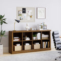 2 Tiers 8 Cube Storage Organizer Bookcase, 54 inch Width Wooden Book Shelf
